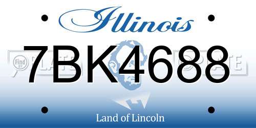 7BK4688 Illinois License Plate