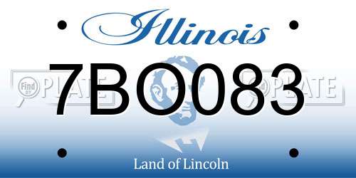 7BO083 Illinois License Plate