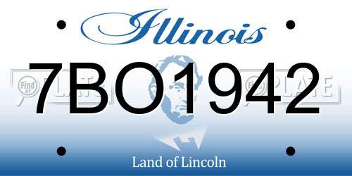 7BO1942 Illinois License Plate