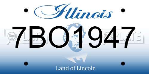 7BO1947 Illinois License Plate