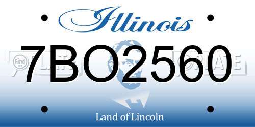 7BO2560 Illinois License Plate