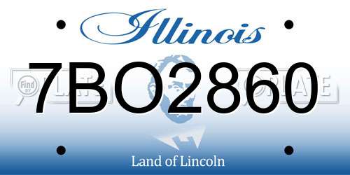 7BO2860 Illinois License Plate