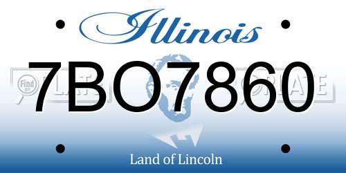 7BO7860 Illinois License Plate