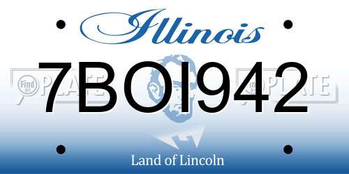 7BOI942 Illinois License Plate