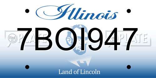 7BOI947 Illinois License Plate
