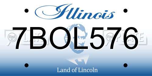 7BOL576 Illinois License Plate