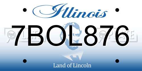 7BOL876 Illinois License Plate