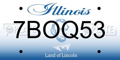 7BOQ53 Illinois License Plate