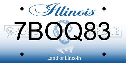 7BOQ83 Illinois License Plate