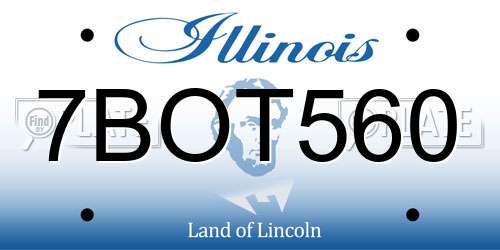 7BOT560 Illinois License Plate
