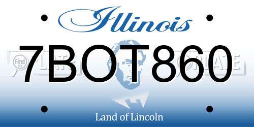 7BOT860 Illinois License Plate