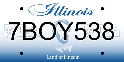 7BOY538 Illinois License Plate