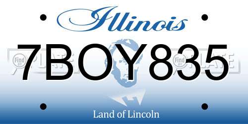 7BOY835 Illinois License Plate