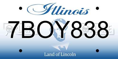 7BOY838 Illinois License Plate