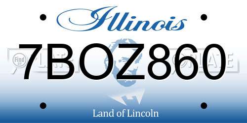 7BOZ860 Illinois License Plate