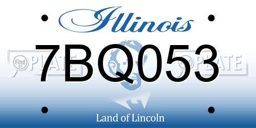 7BQ053 Illinois License Plate