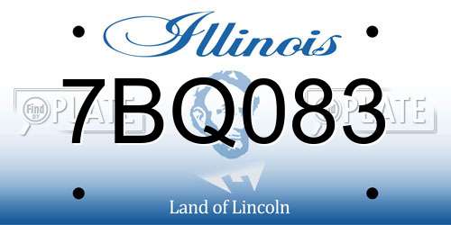 7BQ083 Illinois License Plate