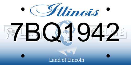 7BQ1942 Illinois License Plate