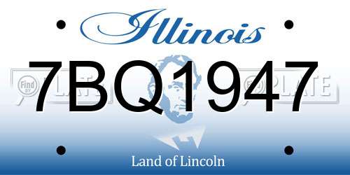 7BQ1947 Illinois License Plate