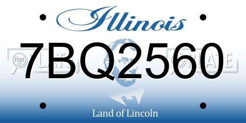7BQ2560 Illinois License Plate
