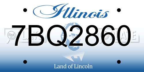 7BQ2860 Illinois License Plate