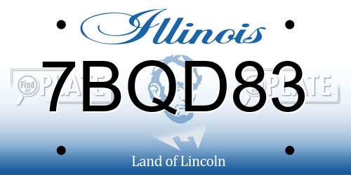 7BQD83 Illinois License Plate