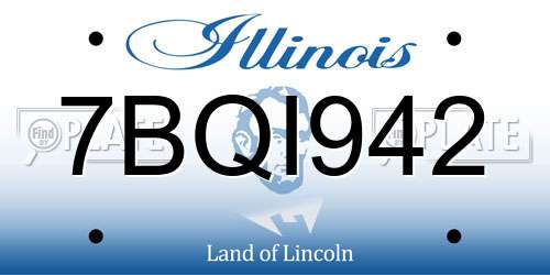 7BQI942 Illinois License Plate