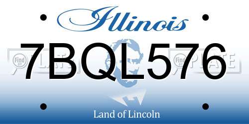 7BQL576 Illinois License Plate