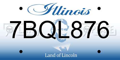 7BQL876 Illinois License Plate