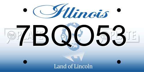 7BQO53 Illinois License Plate