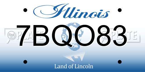 7BQO83 Illinois License Plate