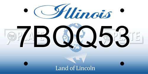 7BQQ53 Illinois License Plate