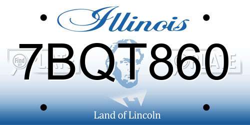 7BQT860 Illinois License Plate