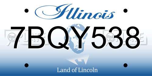 7BQY538 Illinois License Plate