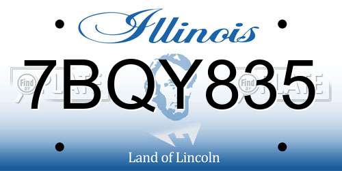 7BQY835 Illinois License Plate