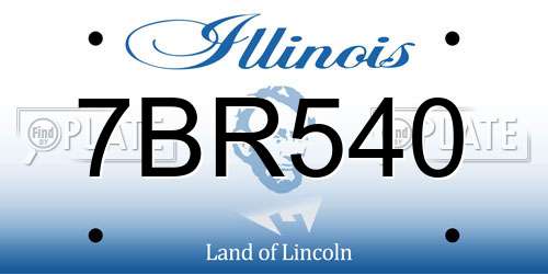 7BR540 Illinois License Plate