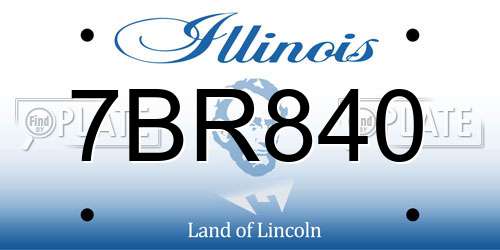 7BR840 Illinois License Plate