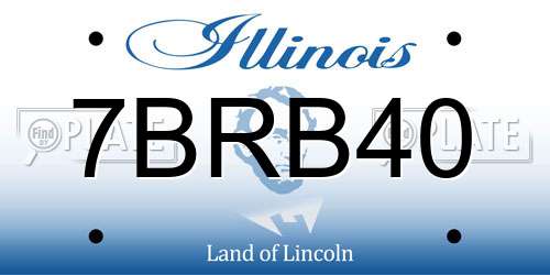 7BRB40 Illinois License Plate