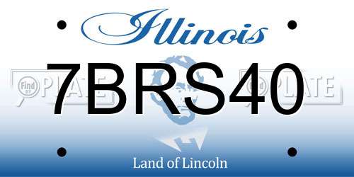 7BRS40 Illinois License Plate