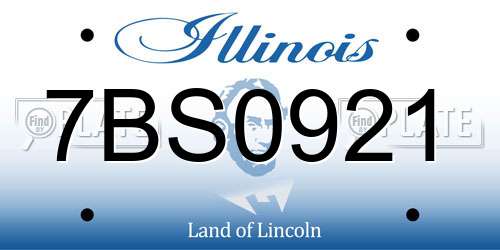 7BS0921 Illinois License Plate