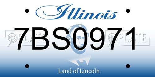 7BS0971 Illinois License Plate