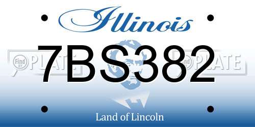 7BS382 Illinois License Plate