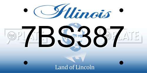 7BS387 Illinois License Plate
