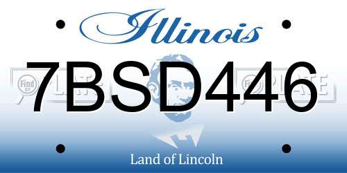 7BSD446 Illinois License Plate