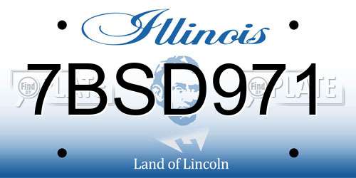 7BSD971 Illinois License Plate