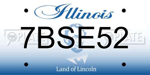 7BSE52 Illinois License Plate
