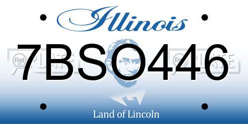7BSO446 Illinois License Plate