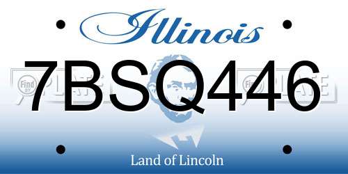 7BSQ446 Illinois License Plate