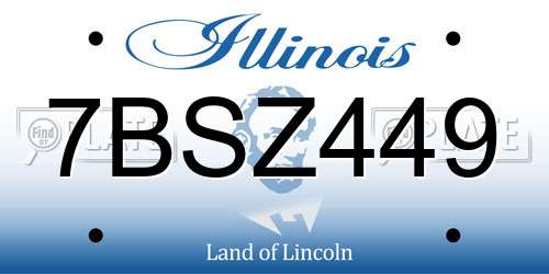 7BSZ449 Illinois License Plate