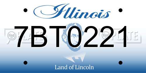 7BT0221 Illinois License Plate
